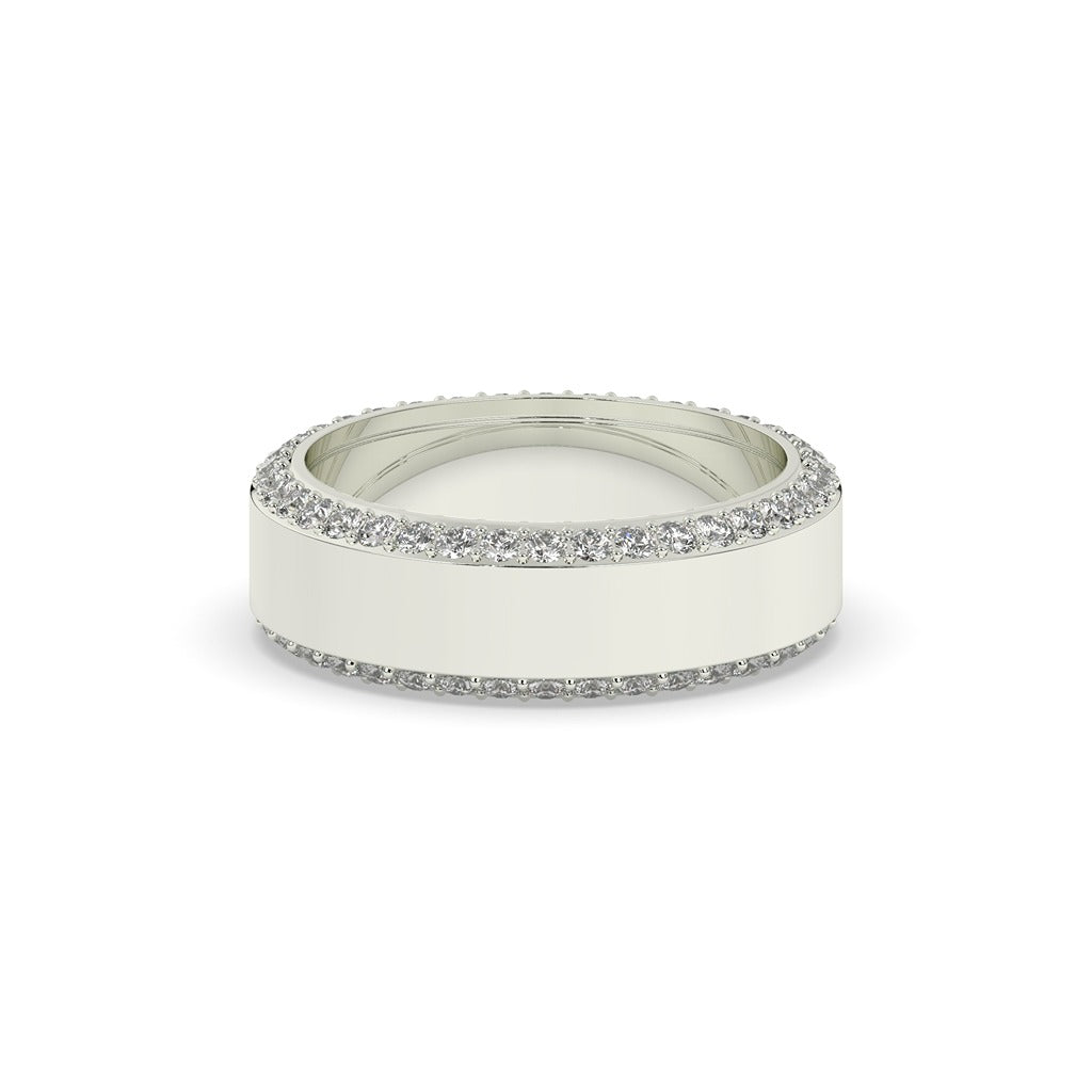 Diamond Edge Gold Band Ring