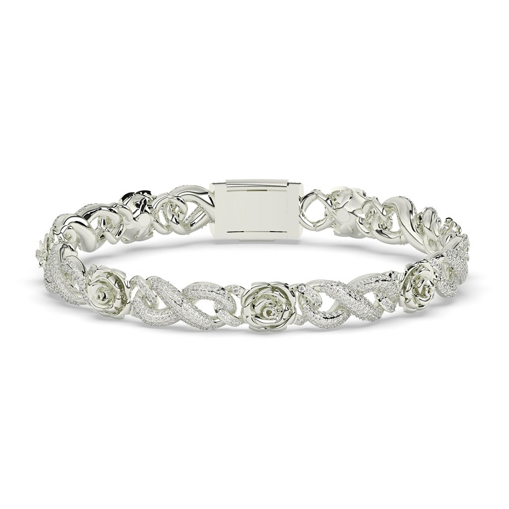 Rose Twist Infinity Diamond Bracelet