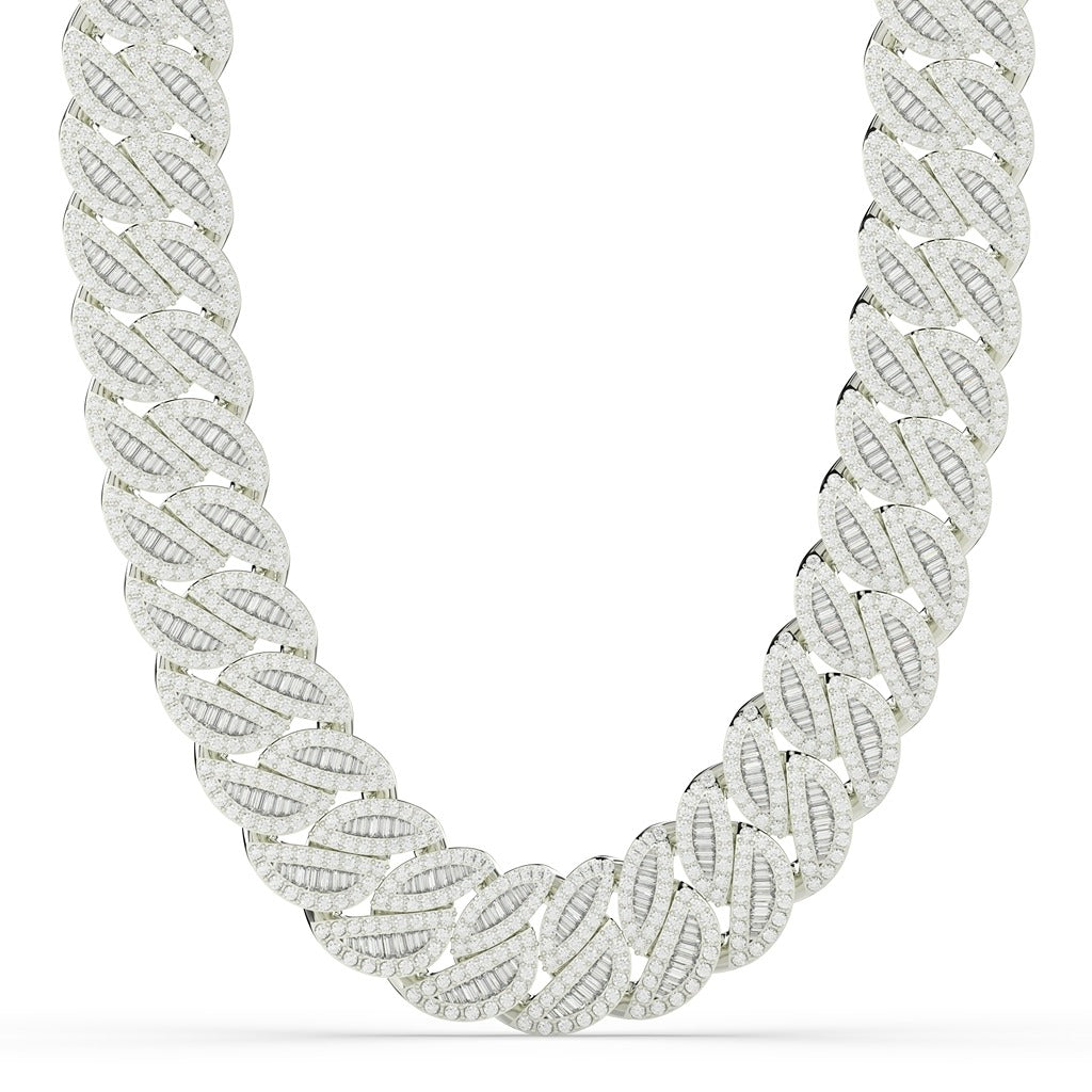 Baguette Diamond Round Cuban Chain