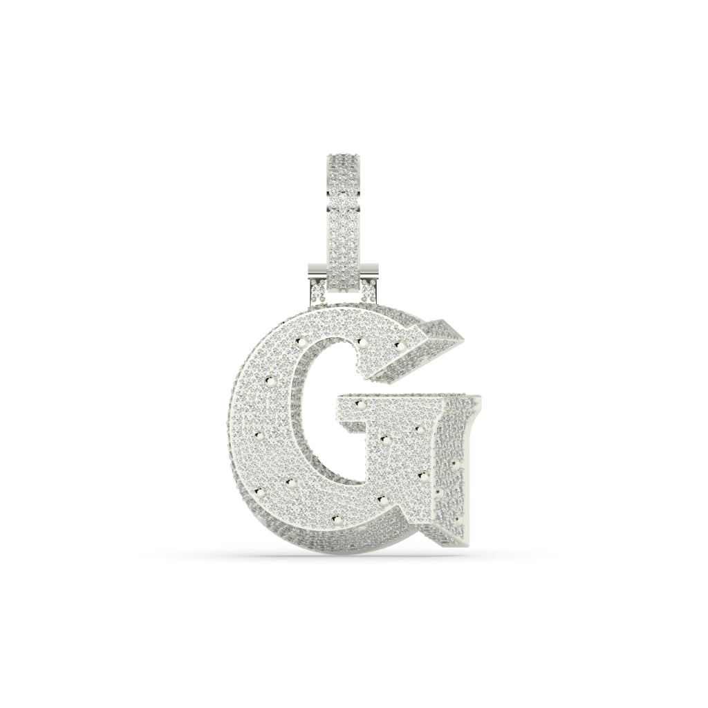 Glittering G Blue Diamond Pendant