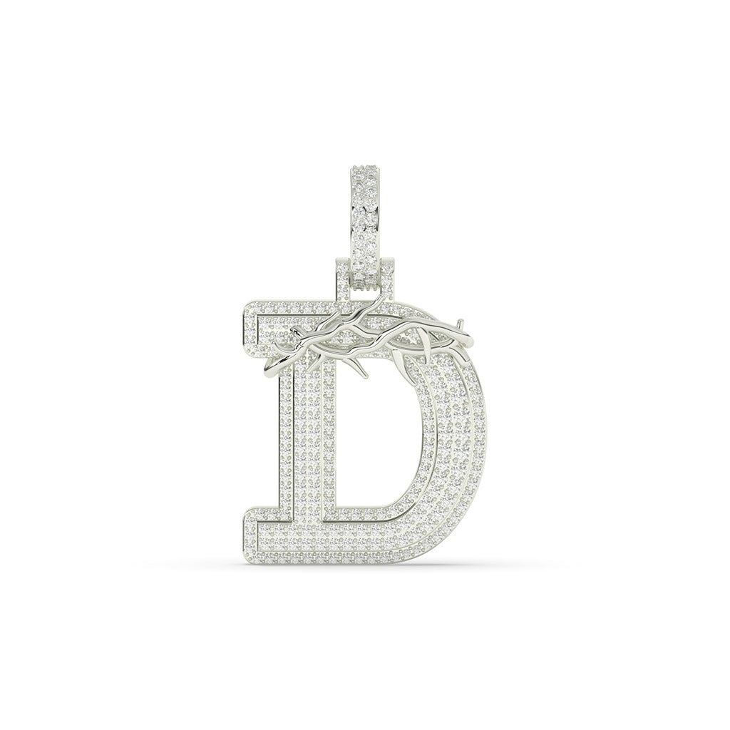 Thorn Wrapped Diamond D Charm