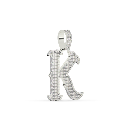 Golden K Initial Diamond Pendant