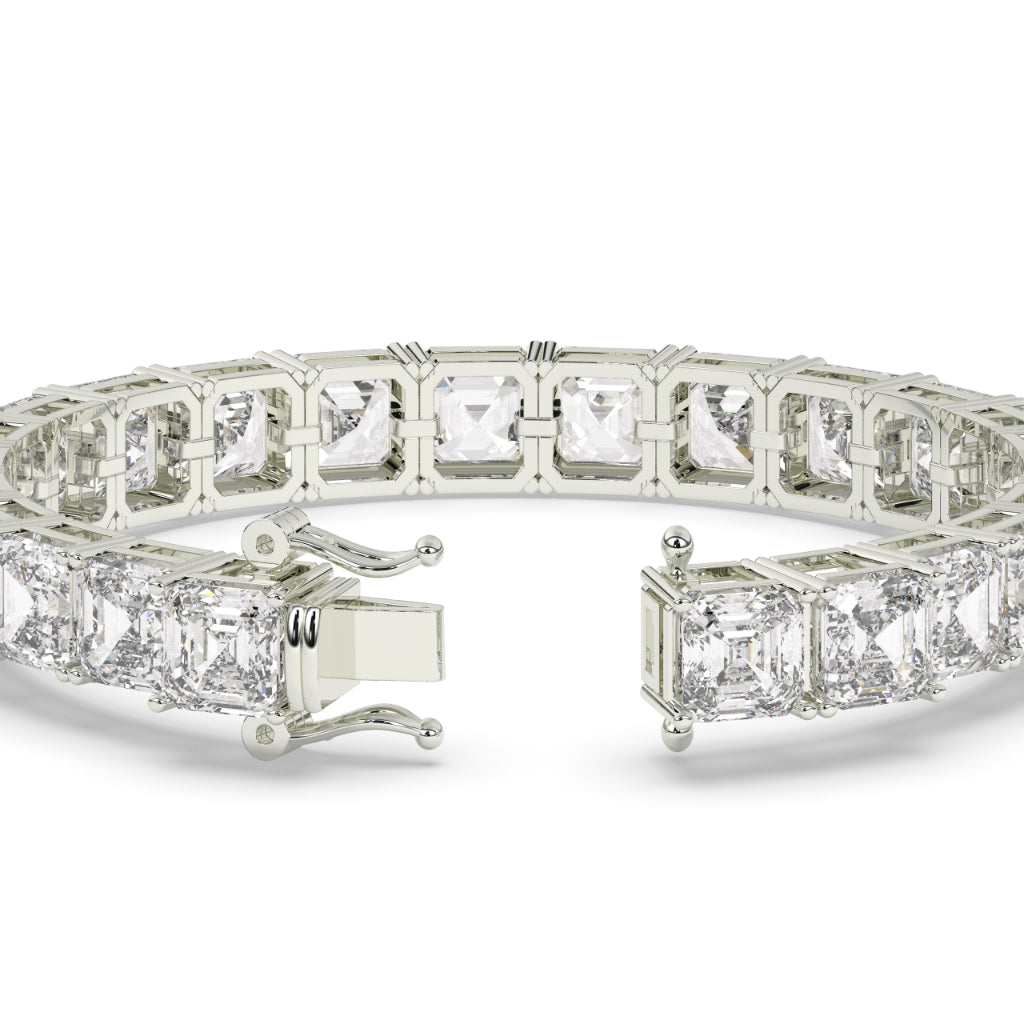 Square Diamond Gold Tennis Bracelet