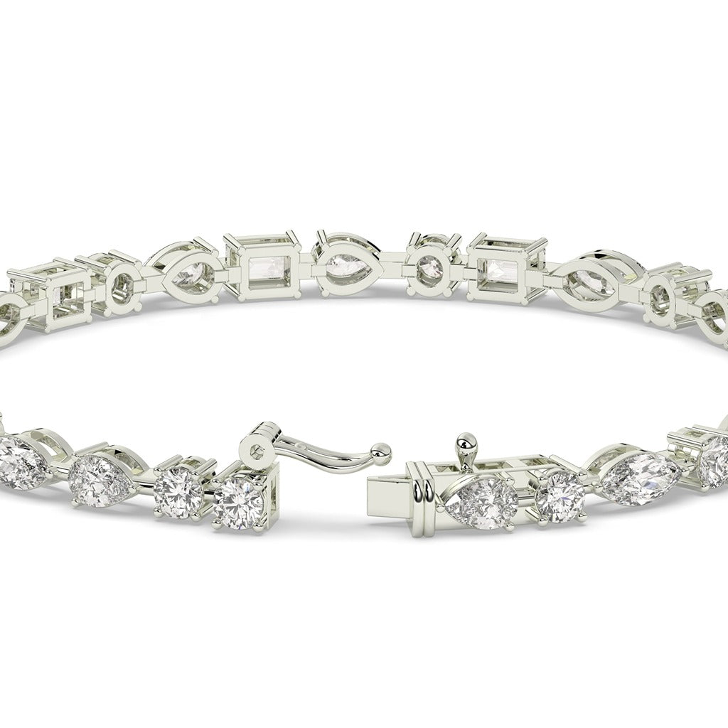 Gold Mixed Cut Diamond Bracelet