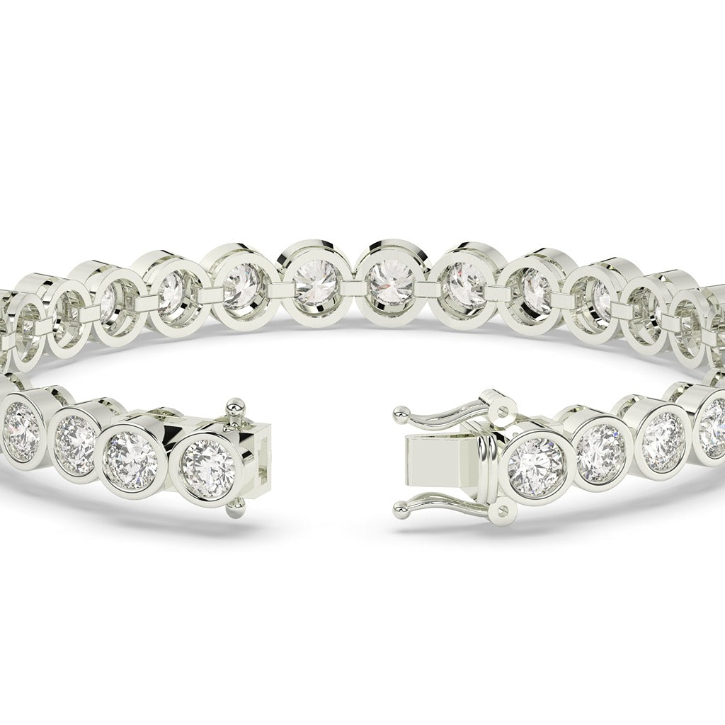 Gold Bezel Round Diamond Bracelet
