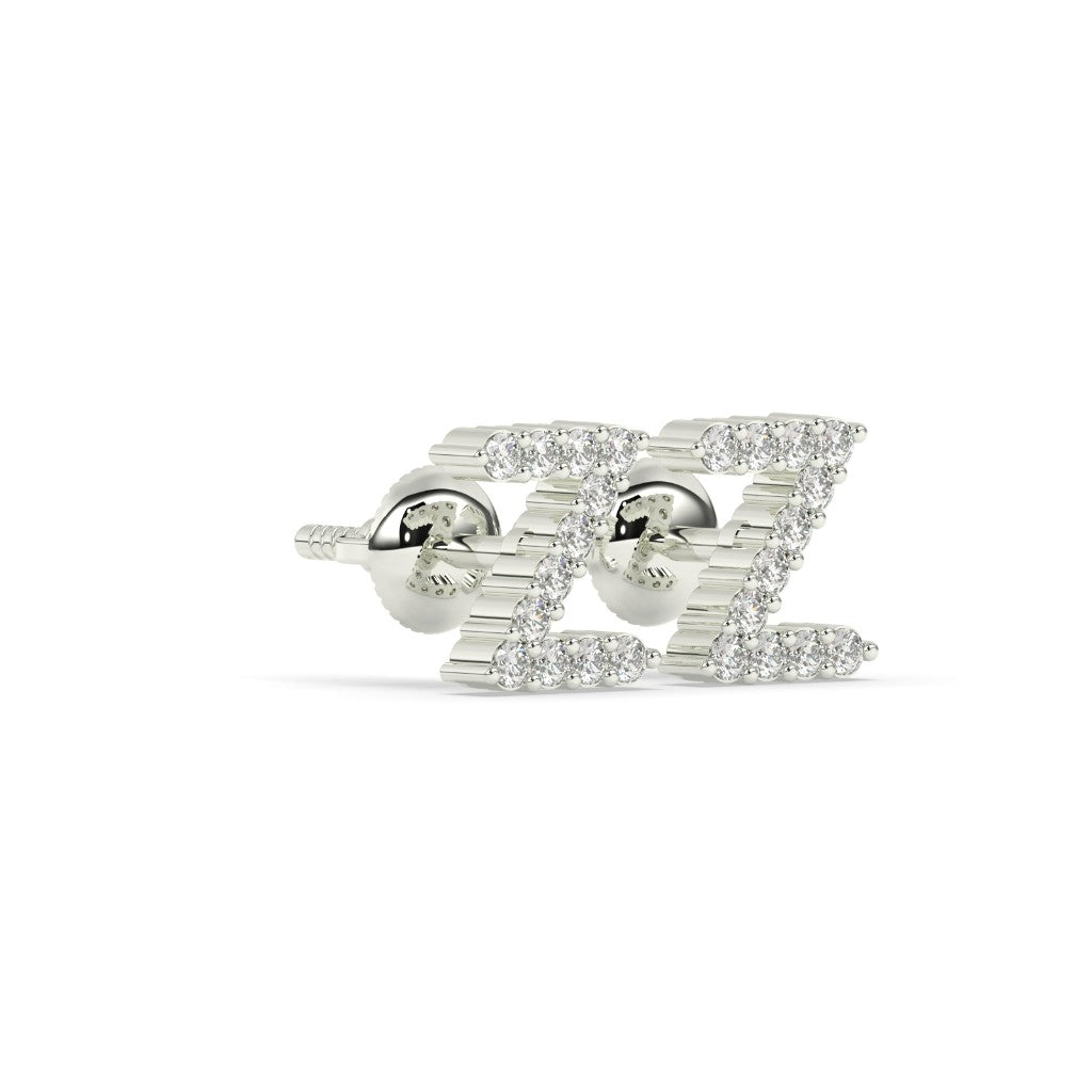 Sparkling Z Alphabet Stud Earrings