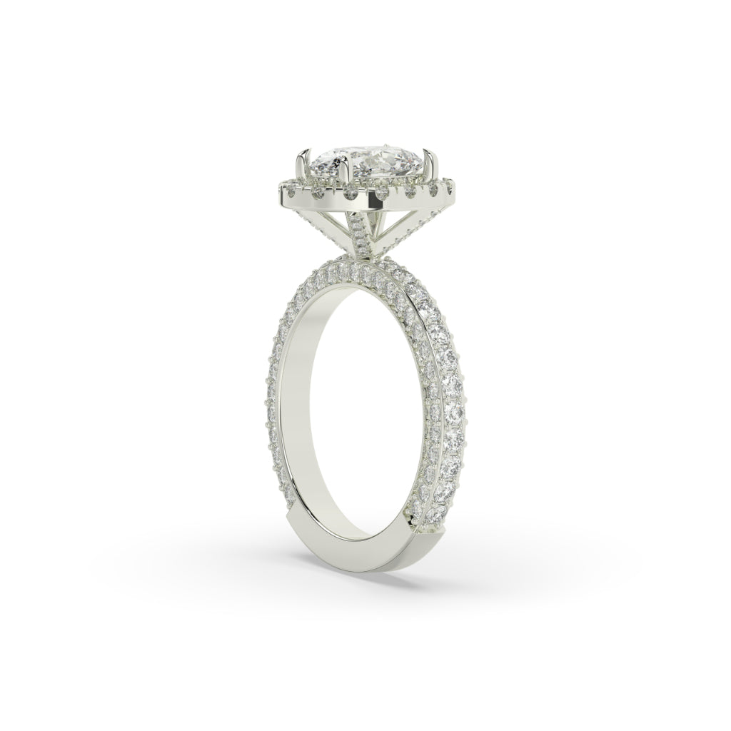 Regal Oval Halo Engagement Ring
