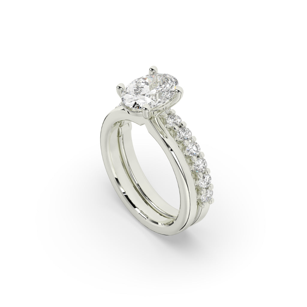 Elegant Oval Diamond Bridal Set