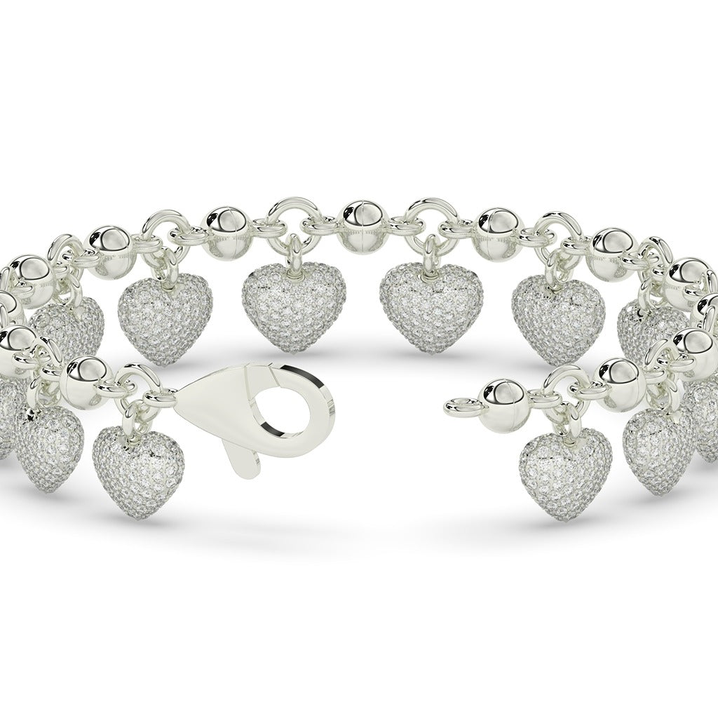 Romantic Dainty Heart Charm Bracelet