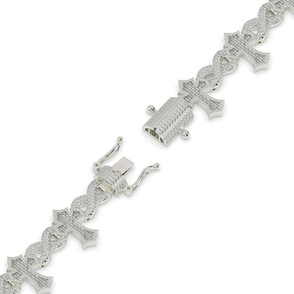 Infinity Cross Gold Diamond Bracelet
