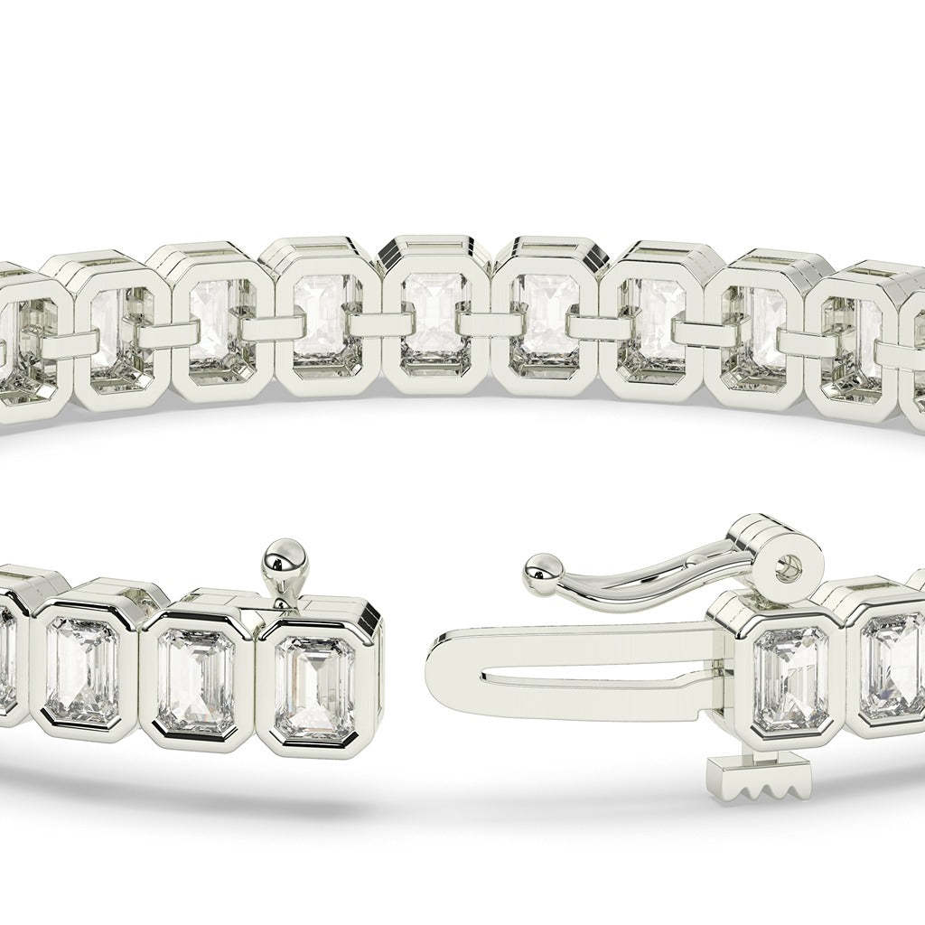 Emerald Cut Diamond Tennis Bracelet