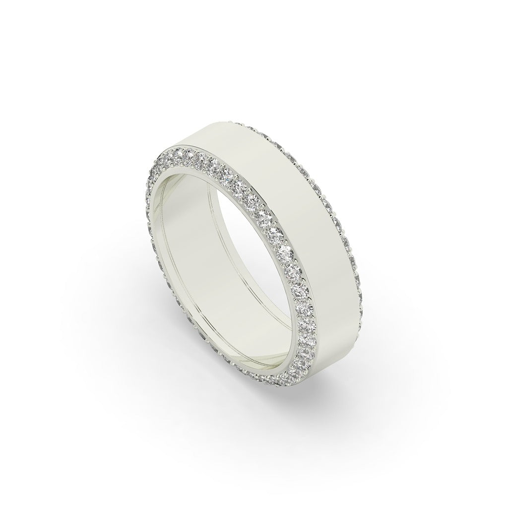 Diamond Edge Gold Band Ring