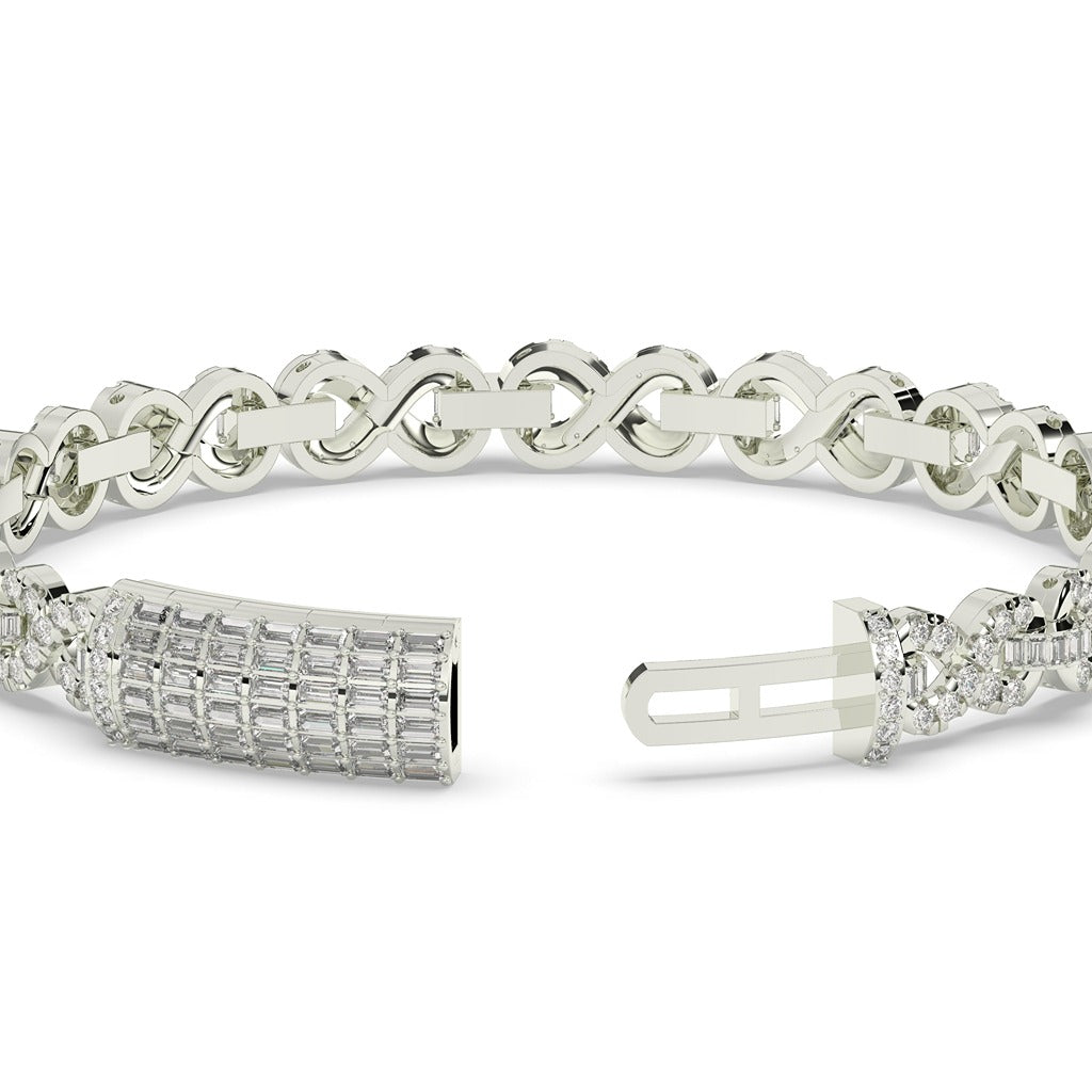 Infinity Twist Diamond Link Bracelet