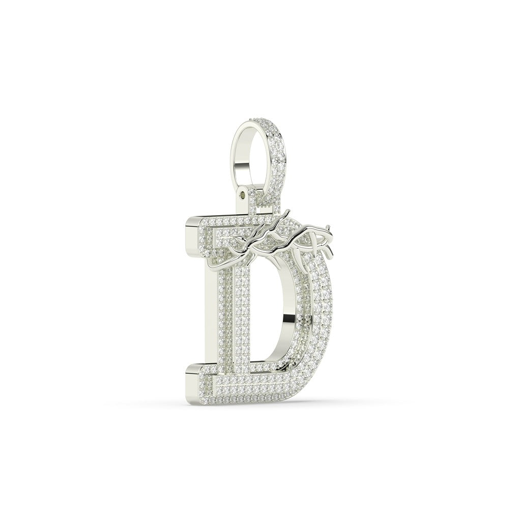 Thorn Wrapped Diamond D Charm