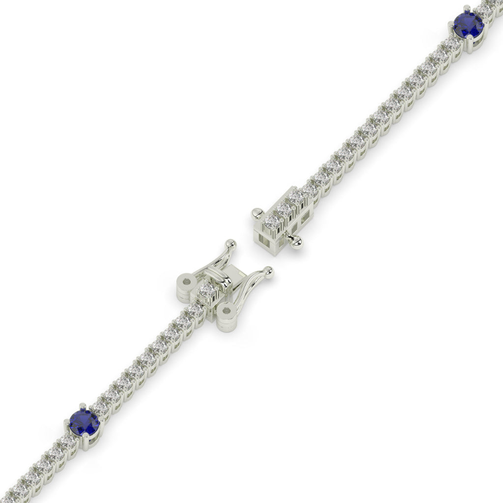 Elegant Blue Sapphire Diamond Bracelet