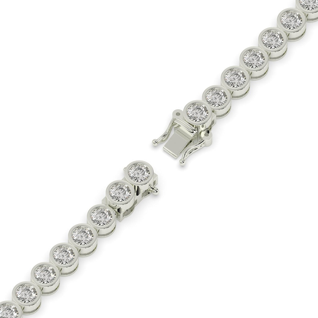 Gold Bezel Round Diamond Bracelet