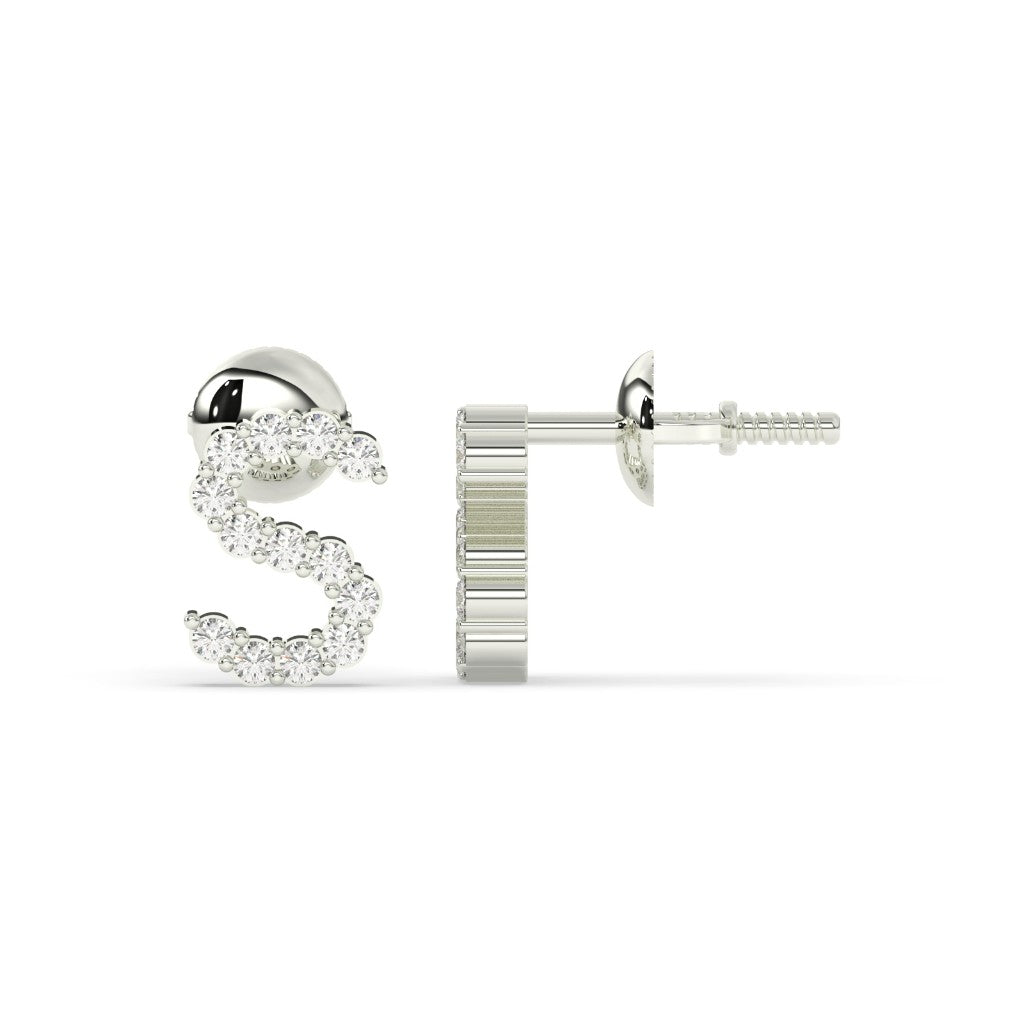 Elegant S Shape Diamond Studs