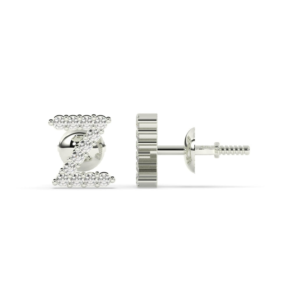 Sparkling Z Alphabet Stud Earrings