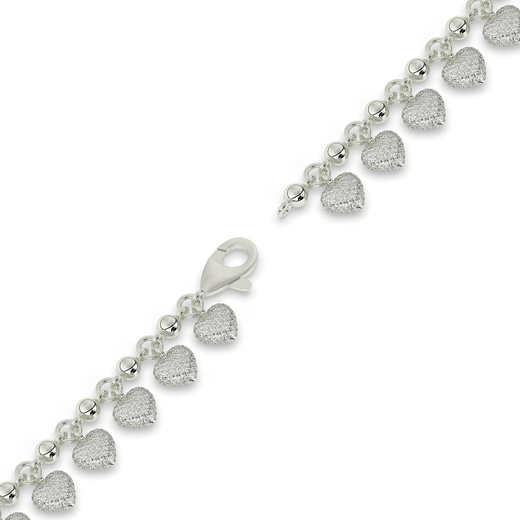 Romantic Dainty Heart Charm Bracelet