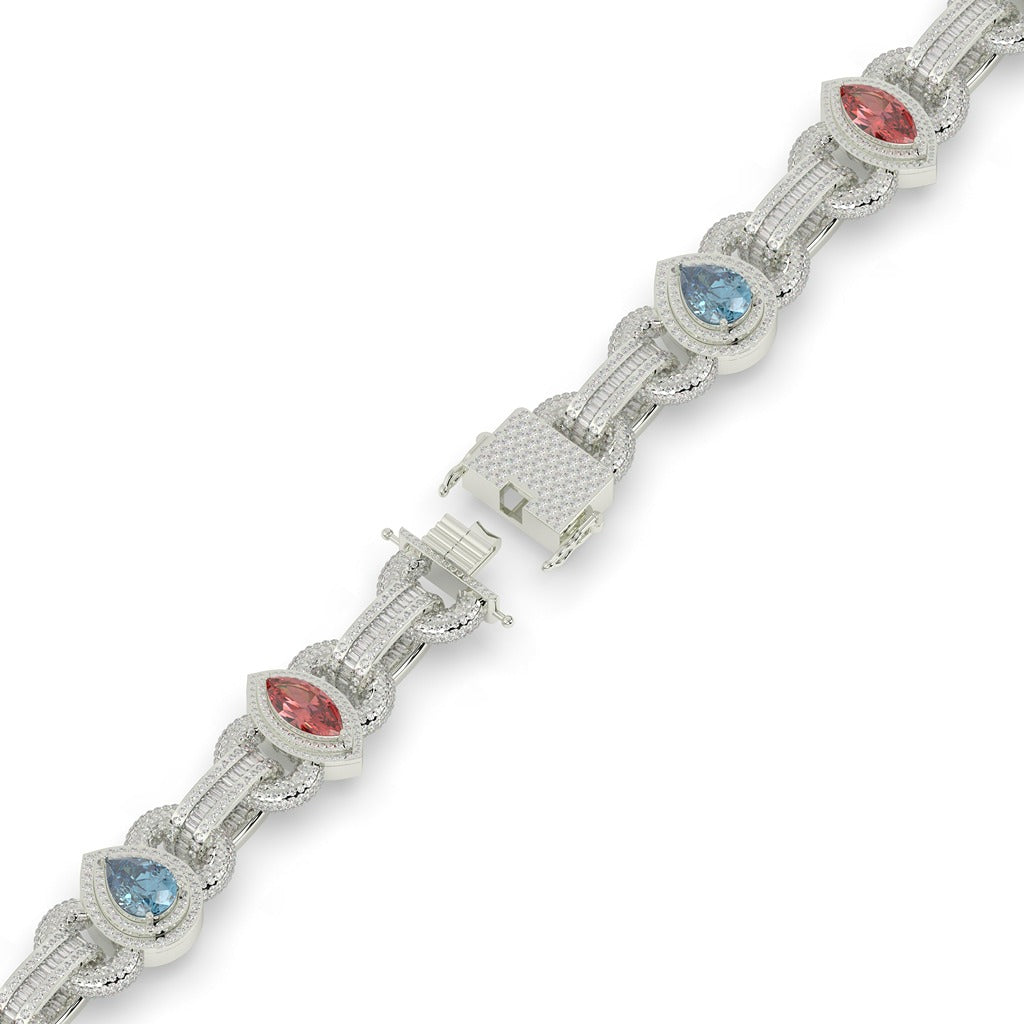 Multicolor Gemstone Luxe Link Bracelet