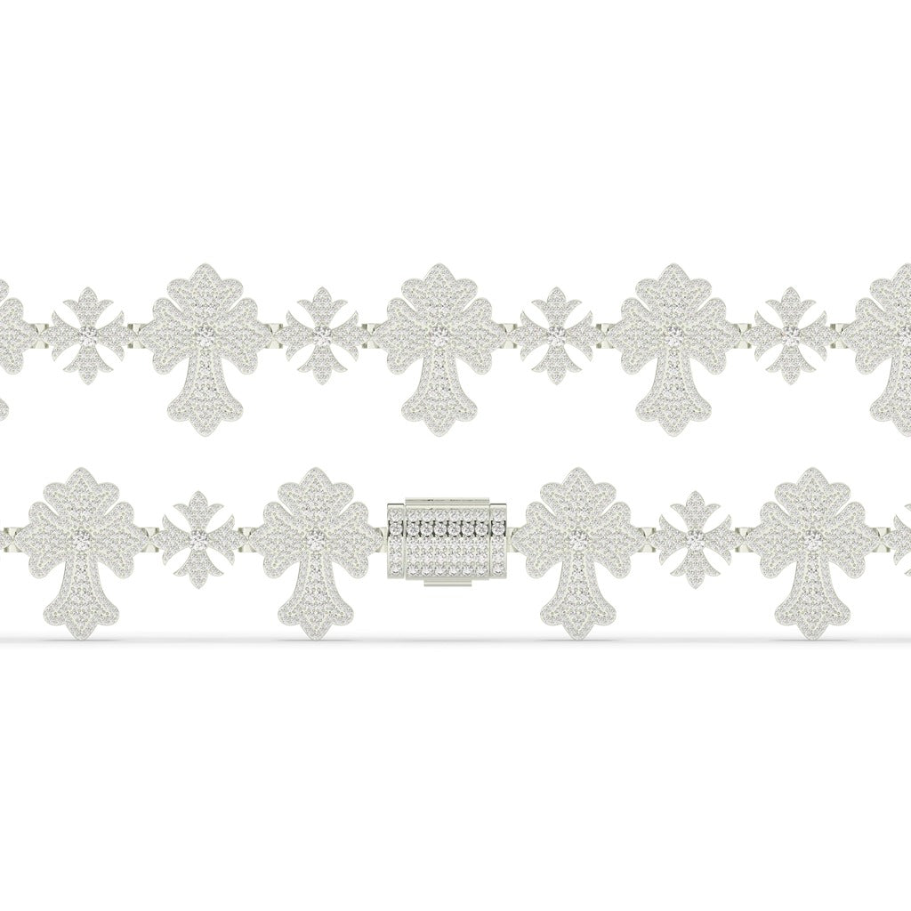 Royal Bloom Pavé Cross Bracelet