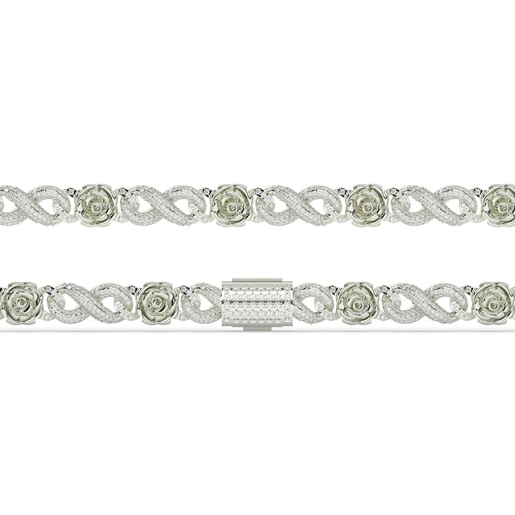 Rose Twist Infinity Diamond Bracelet