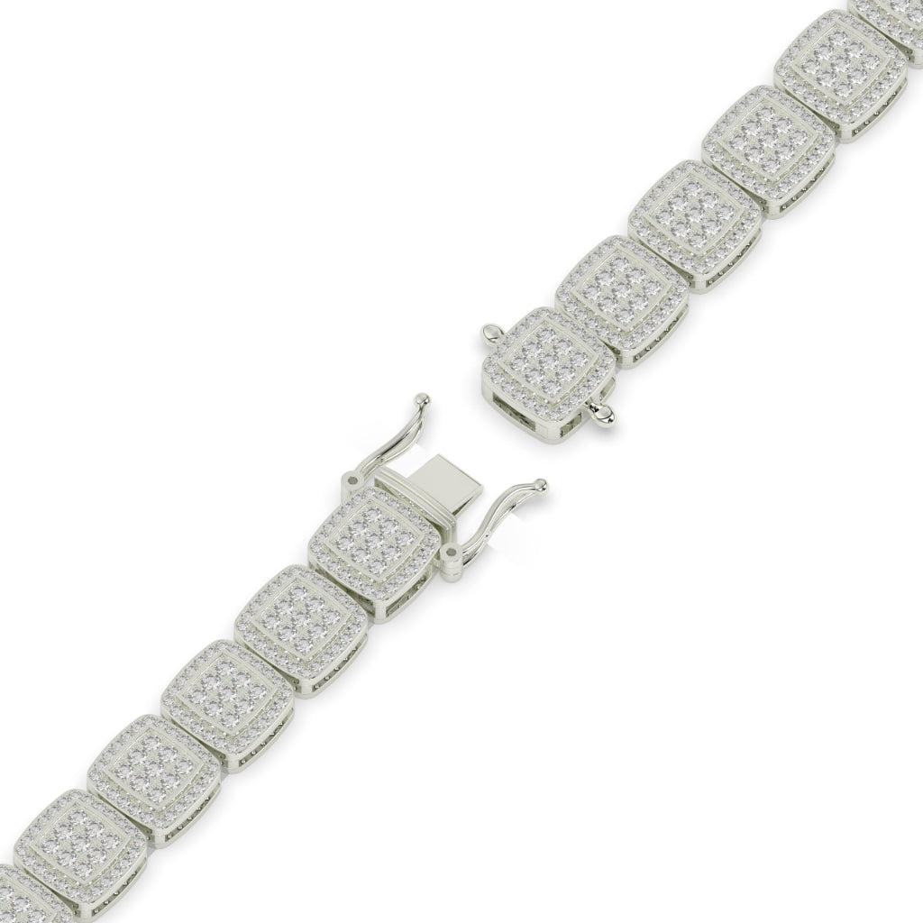 Square Link Diamond Gold Bracelet