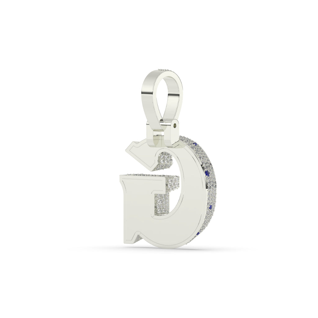 Glittering G Blue Diamond Pendant