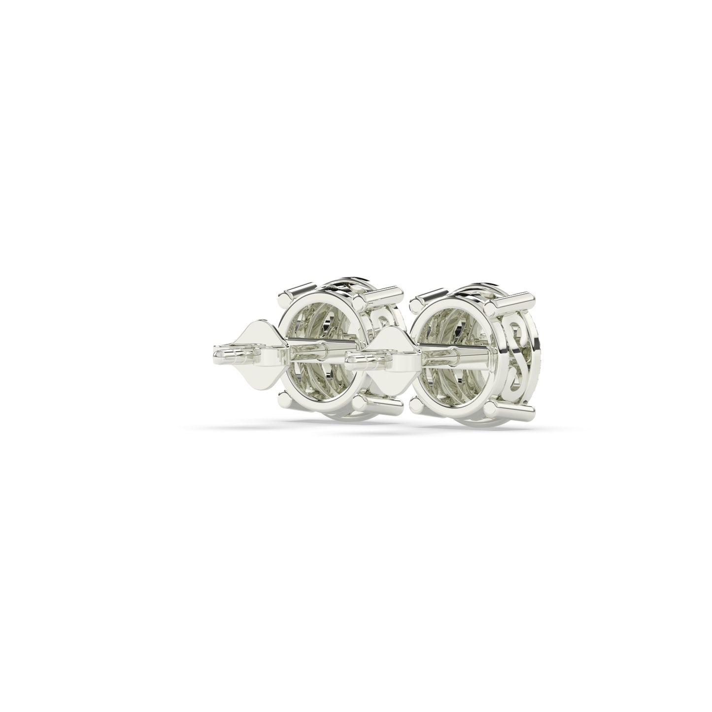 Radiant Circle Diamond Stud Earrings