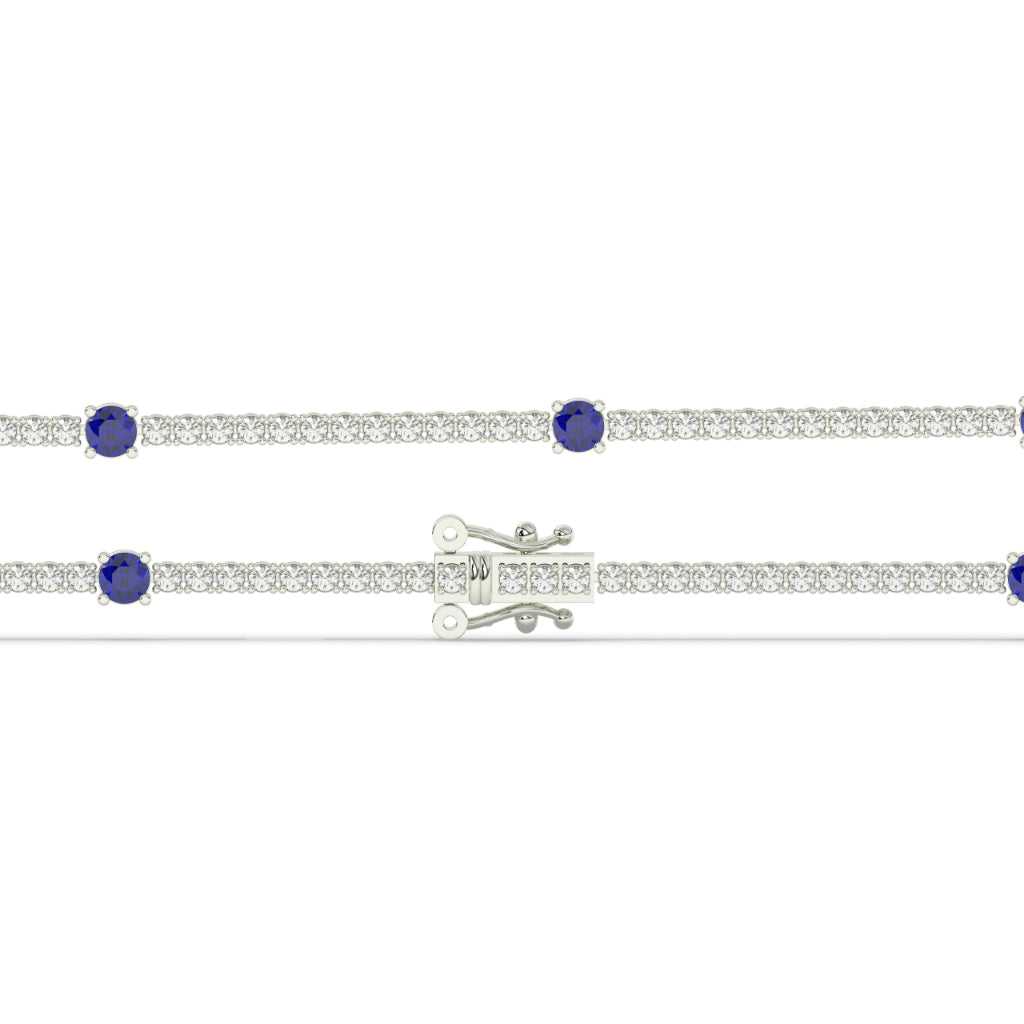 Elegant Blue Sapphire Diamond Bracelet
