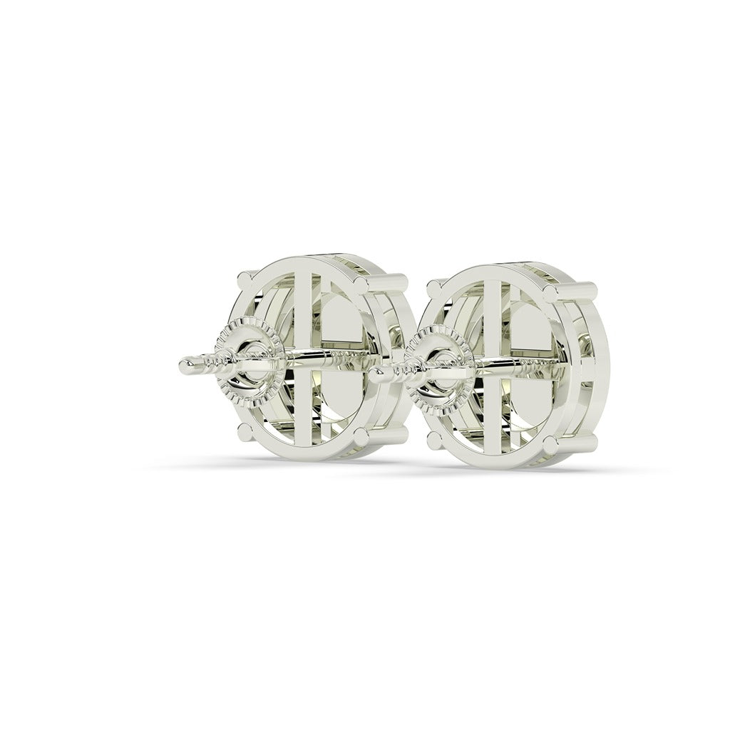 Baguette Border Diamond Studs