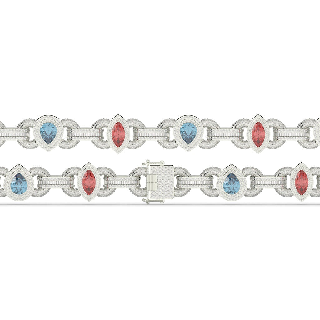 Multicolor Gemstone Luxe Link Bracelet