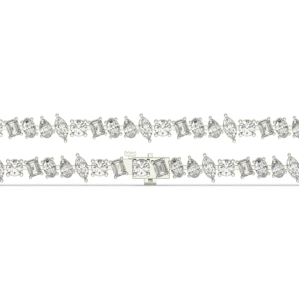 Mixed Cut Diamond Tennis Bracelet