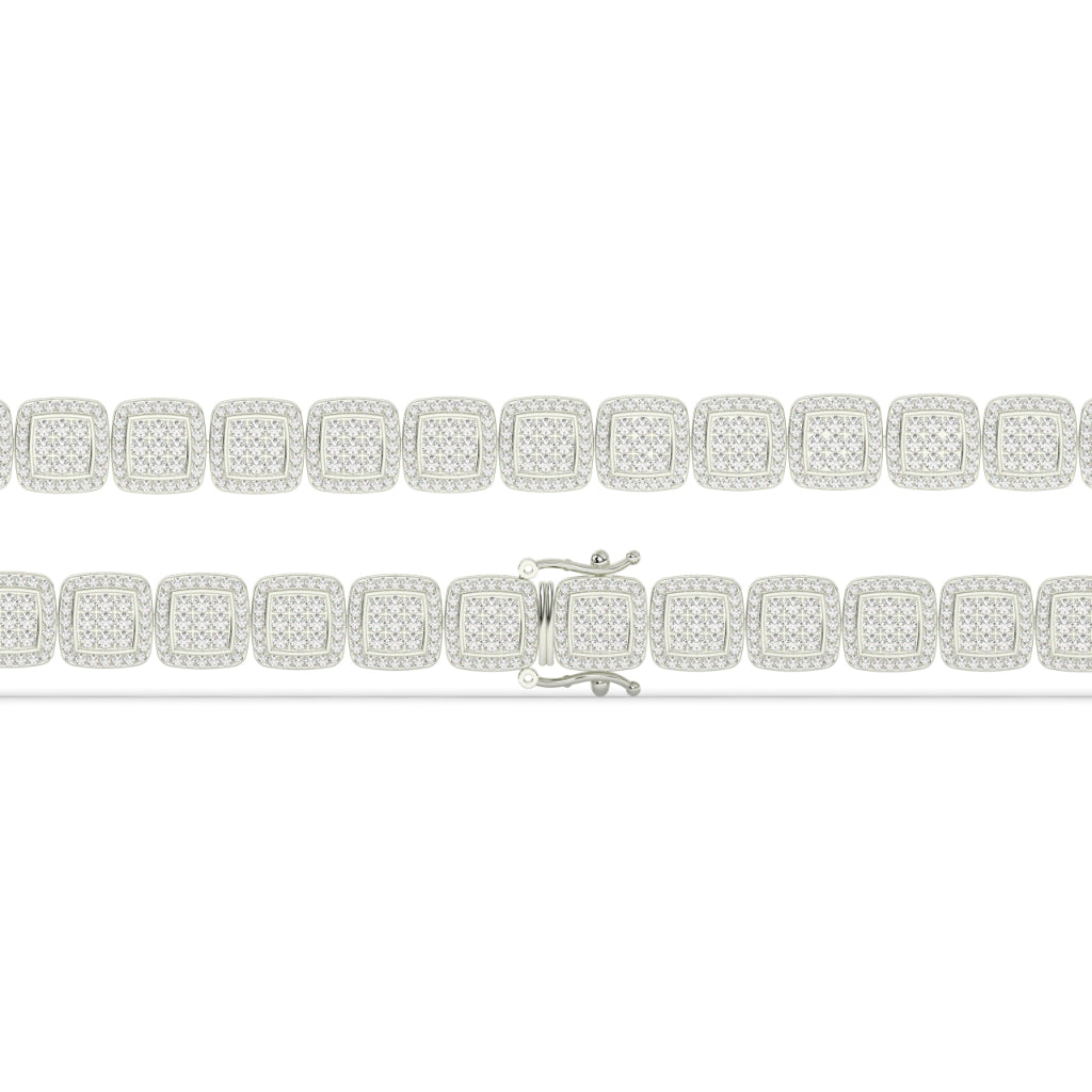 Square Link Diamond Gold Bracelet