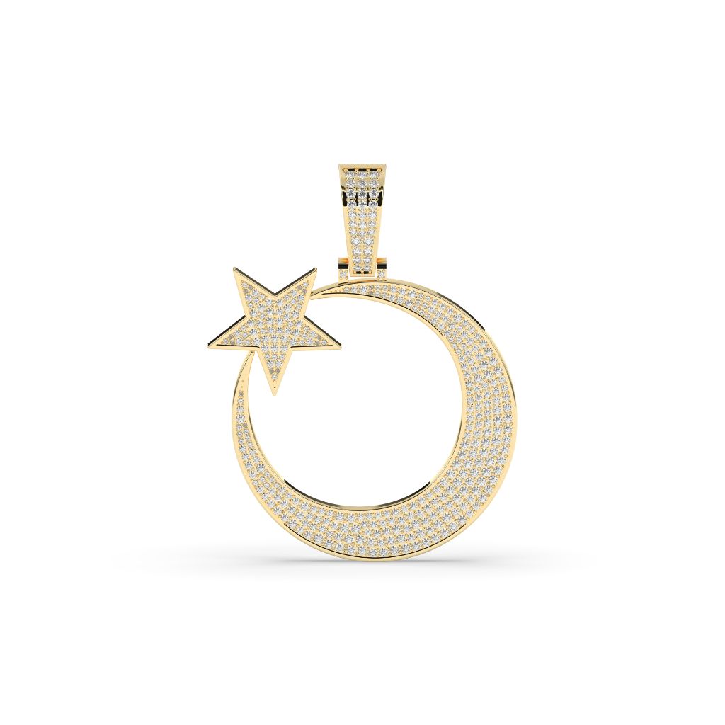Golden Moon and Star Charm