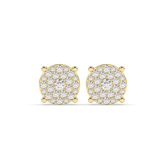 Gold Pavé Cluster Stud Earrings