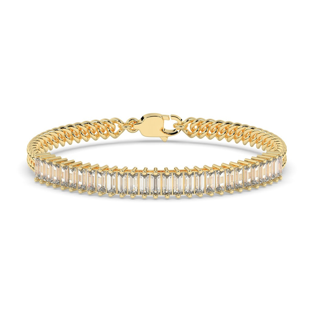 Gold Tennis Bracelet with Sparkling Diamonds & Sapphires