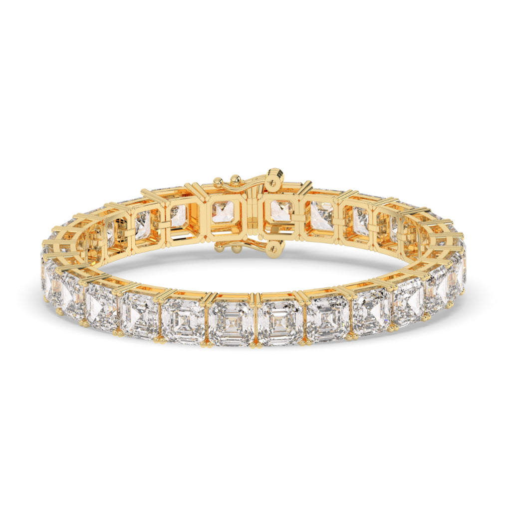 Square Diamond Gold Tennis Bracelet