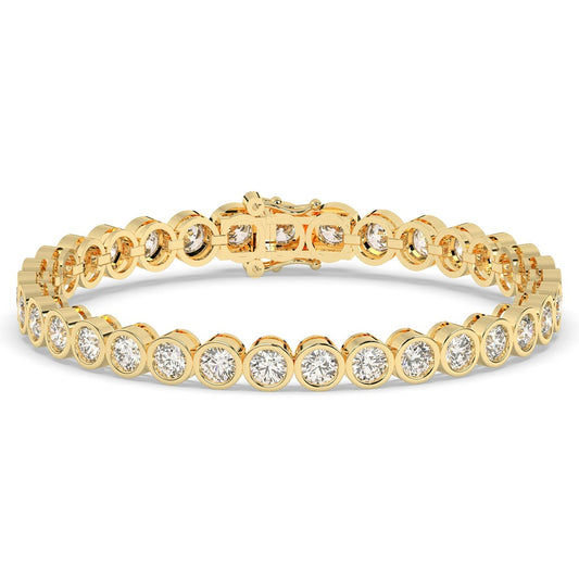 Gold Bezel Round Diamond Bracelet
