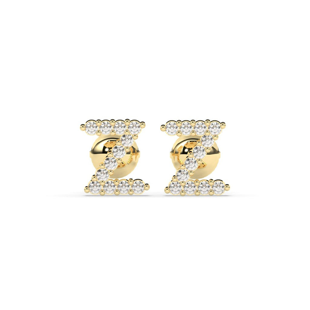 Sparkling Z Alphabet Stud Earrings