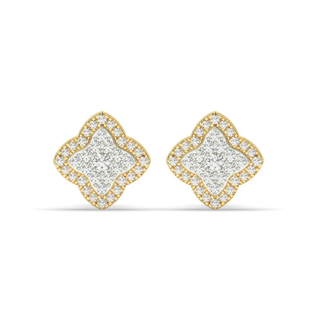 Radiant Quad Sparkle Studs Gold