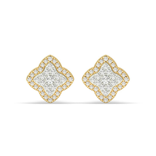 Radiant Quad Sparkle Studs Gold