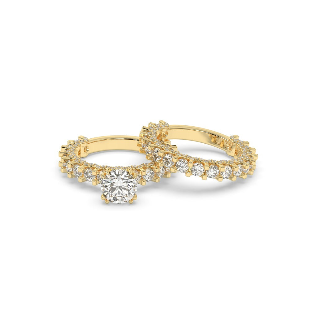 Bold Sparkle Round Bridal Set