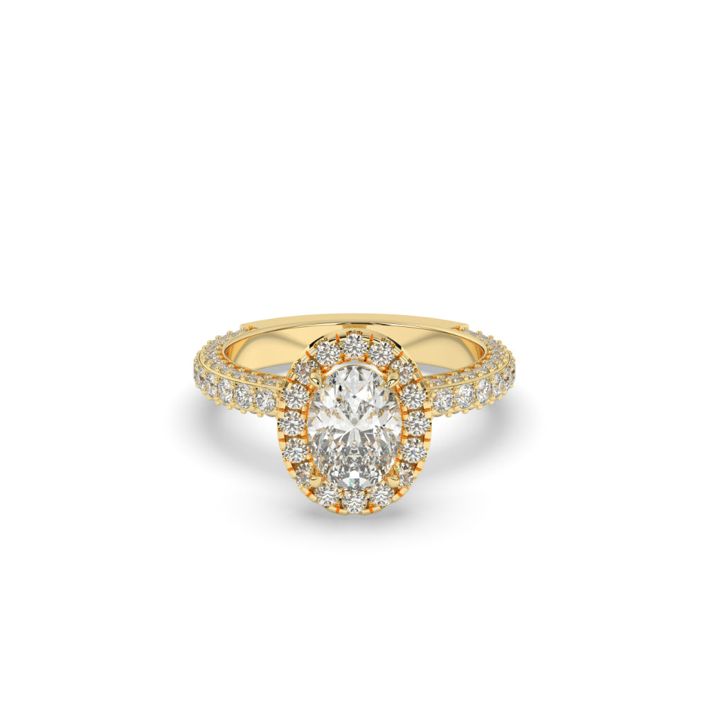 Regal Oval Halo Engagement Ring