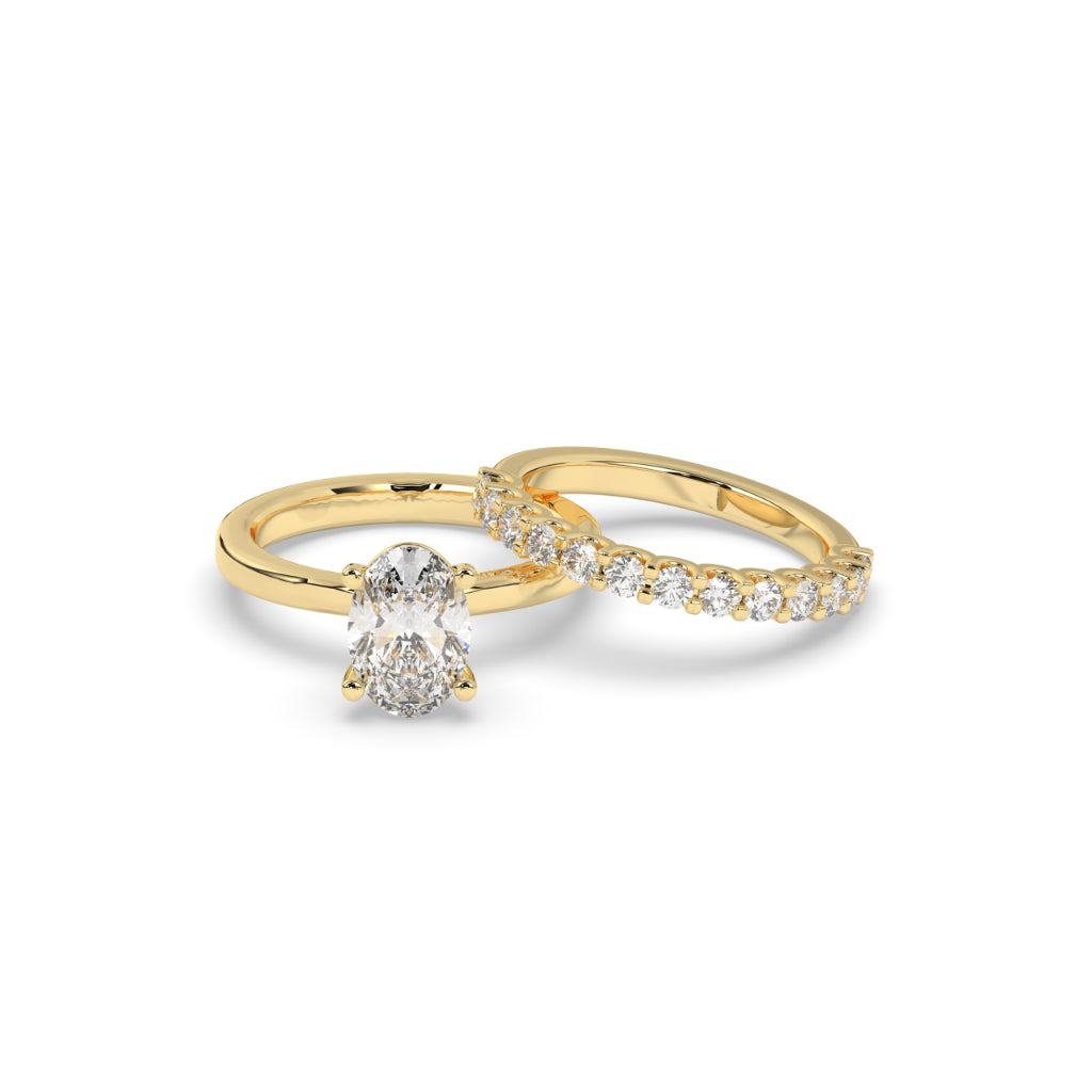 Elegant Oval Diamond Bridal Set
