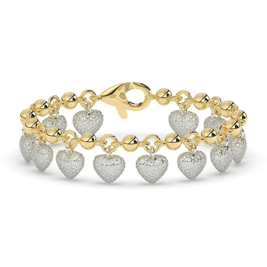 Romantic Dainty Heart Charm Bracelet