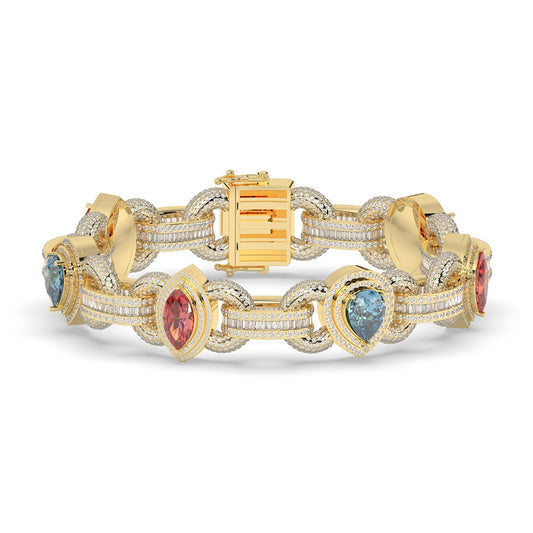 Multicolor Gemstone Luxe Link Bracelet