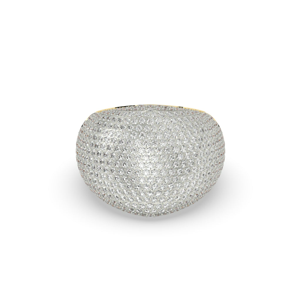 Full Pavé Dome Gold Ring