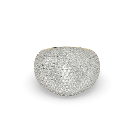 Full Pavé Dome Gold Ring