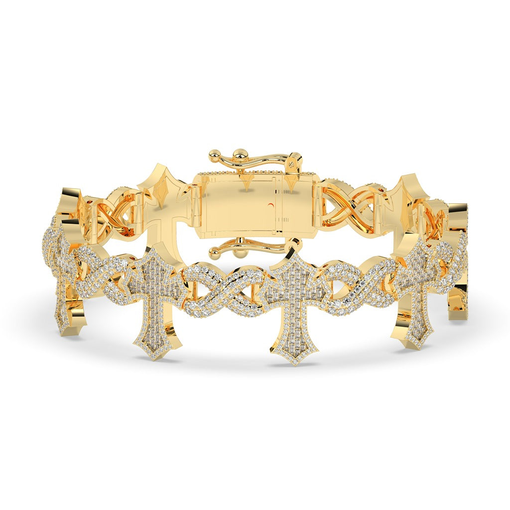Infinity Cross Gold Diamond Bracelet